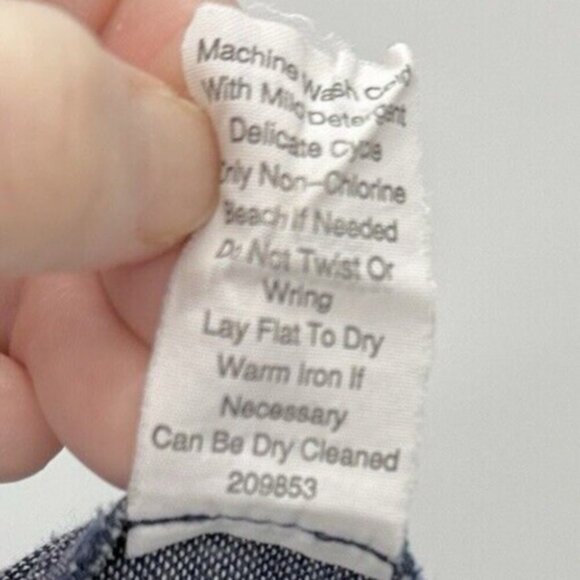 CAbi Drape Keyhole Back Chambray Shirt Sleeveless Top Hi Low Blouse M See Photo - Picture 7 of 13